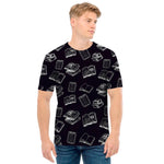 Black And White Books Pattern Print Men's T-Shirt