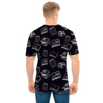 Black And White Books Pattern Print Men's T-Shirt