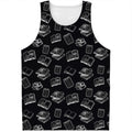 Black And White Books Pattern Print Men's Tank Top