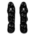 Black And White Books Pattern Print Muay Thai Shin Guards