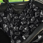 Black And White Books Pattern Print Pet Car Back Seat Cover