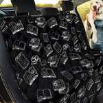 Black And White Books Pattern Print Pet Car Back Seat Cover