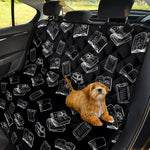 Black And White Books Pattern Print Pet Car Back Seat Cover