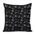 Black And White Books Pattern Print Pillow Cover