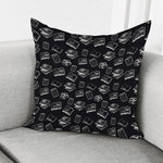 Black And White Books Pattern Print Pillow Cover