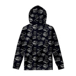 Black And White Books Pattern Print Pullover Hoodie