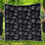 Black And White Books Pattern Print Quilt