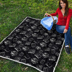 Black And White Books Pattern Print Quilt