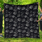 Black And White Books Pattern Print Quilt