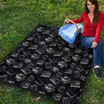 Black And White Books Pattern Print Quilt