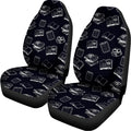 Black And White Books Pattern Print Universal Fit Car Seat Covers