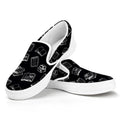 Black And White Books Pattern Print White Slip On Sneakers