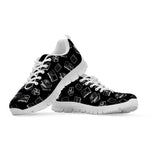 Black And White Books Pattern Print White Sneakers