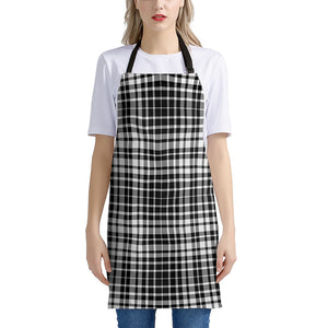 Black And White Border Tartan Print Apron