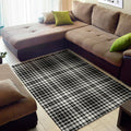 Black And White Border Tartan Print Floor Mat