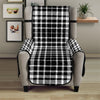 Black And White Border Tartan Print Armchair Protector