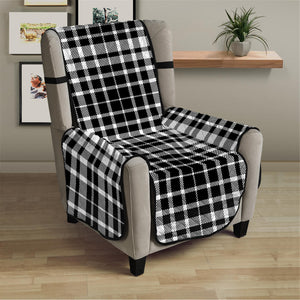 Black And White Border Tartan Print Armchair Protector