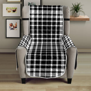 Black And White Border Tartan Print Armchair Protector