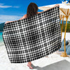 Black And White Border Tartan Print Beach Sarong Wrap