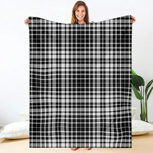 Black And White Border Tartan Print Blanket