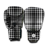Black And White Border Tartan Print Boxing Gloves