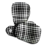 Black And White Border Tartan Print Boxing Gloves