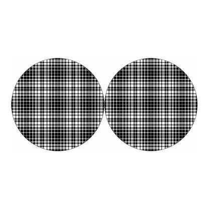 Black And White Border Tartan Print Car Coasters