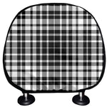 Black And White Border Tartan Print Car Headrest Covers