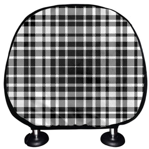 Black And White Border Tartan Print Car Headrest Covers