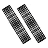 Black And White Border Tartan Print Car Seat Belt Covers
