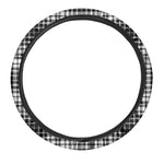 Black And White Border Tartan Print Car Steering Wheel Cover