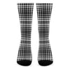 Black And White Border Tartan Print Crew Socks