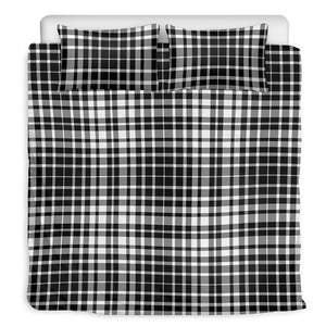 Black And White Border Tartan Print Duvet Cover Bedding Set