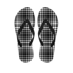 Black And White Border Tartan Print Flip Flops
