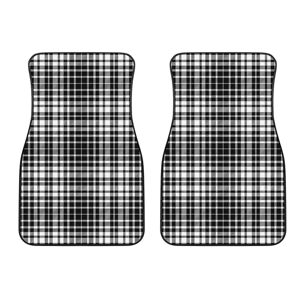 Black And White Border Tartan Print Front Car Floor Mats