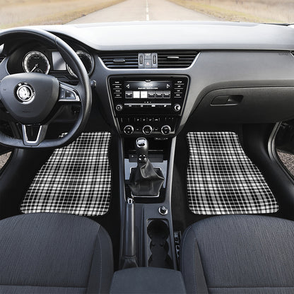 Black And White Border Tartan Print Front Car Floor Mats