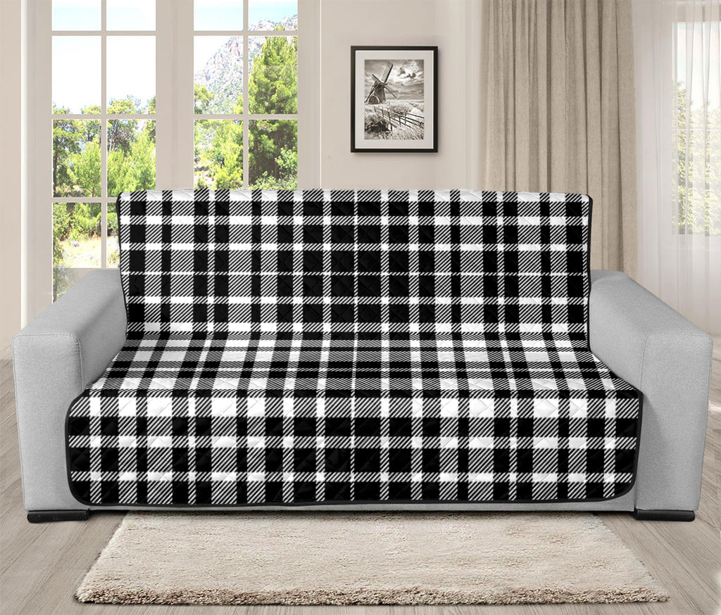 Black And White Border Tartan Print Futon Protector