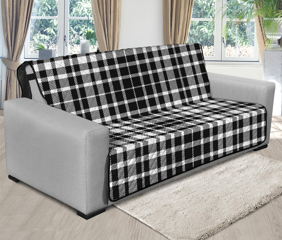 Black And White Border Tartan Print Futon Protector