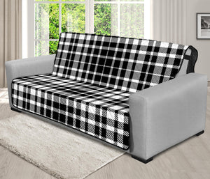 Black And White Border Tartan Print Futon Protector