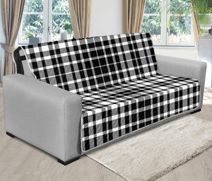 Black And White Border Tartan Print Futon Protector