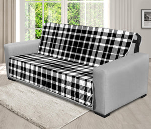 Black And White Border Tartan Print Futon Protector