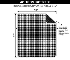 Black And White Border Tartan Print Futon Protector