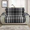 Black And White Border Tartan Print Half Sofa Protector