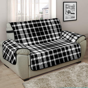 Black And White Border Tartan Print Half Sofa Protector