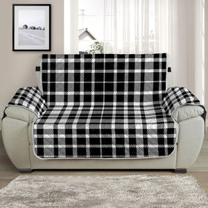 Black And White Border Tartan Print Half Sofa Protector