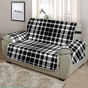 Black And White Border Tartan Print Half Sofa Protector