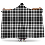 Black And White Border Tartan Print Hooded Blanket