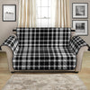 Black And White Border Tartan Print Loveseat Protector