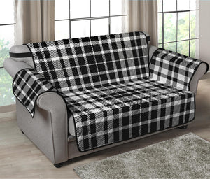 Black And White Border Tartan Print Loveseat Protector