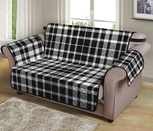 Black And White Border Tartan Print Loveseat Protector